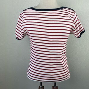 Fast Lane Sport Red Striped Short Sleeve Top Size S EUC